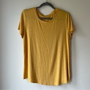 GAP Luxe t shirt | mustard yellow slub knit tee | size small warm toned casual